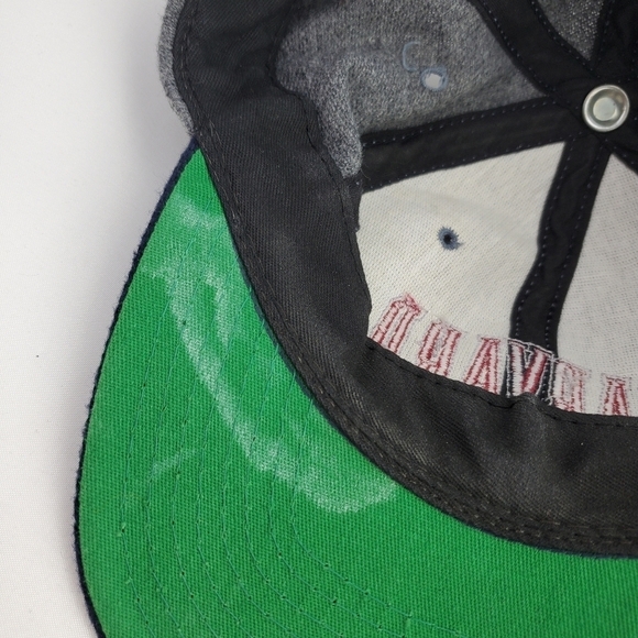 Vtg Broner Harvard Baseball Cap Hat 1-Sz Snapback Gray Blue Red  Logo USA Made - Picture 6 of 10